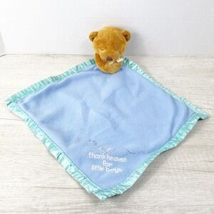 Bright Inspirations Thank Heaven for Little Boys Blue Teddy Bear Blanket Lovey